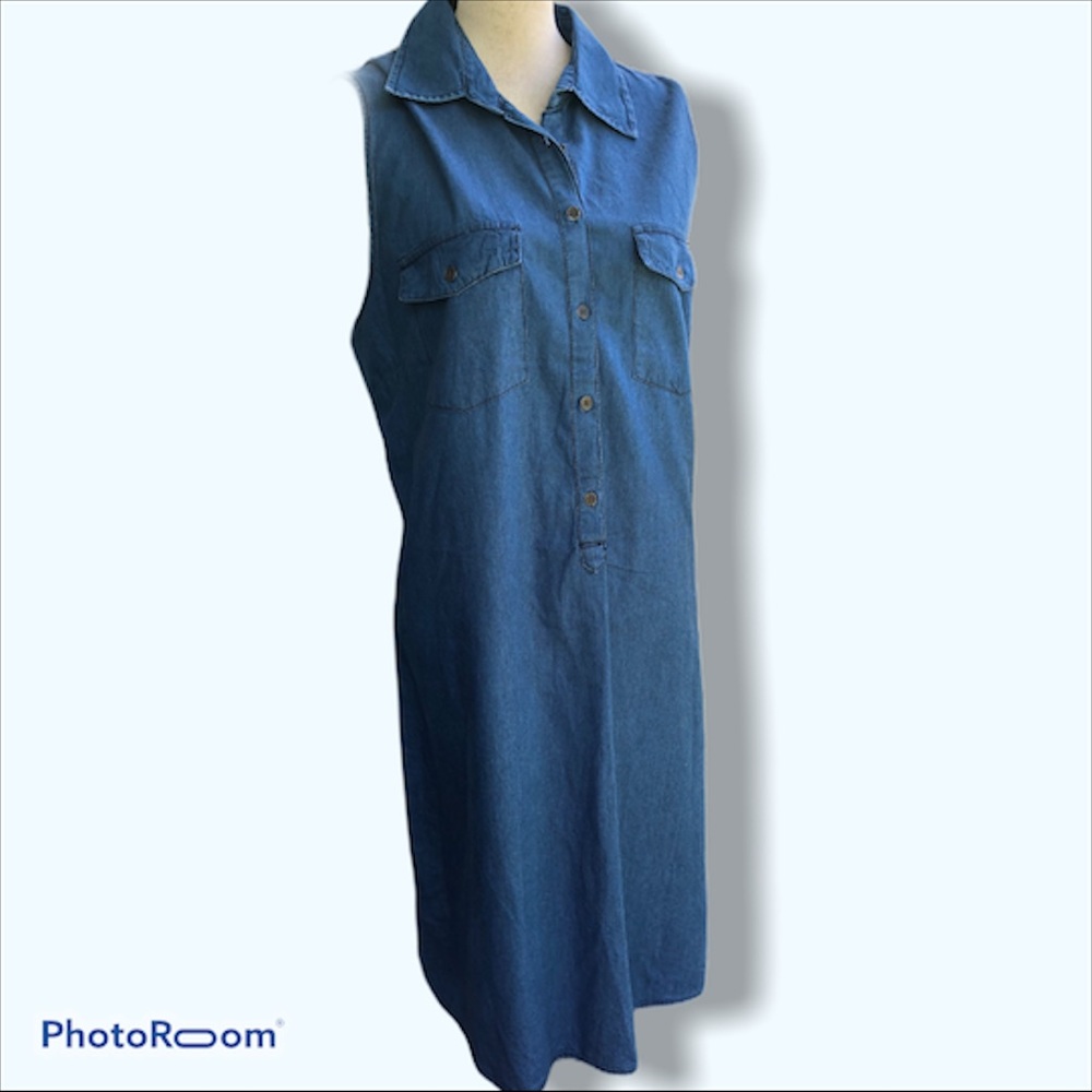 Speed Control | Chambray Blue A Line Dress